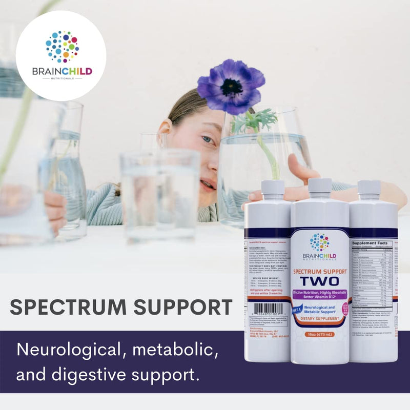 BrainChild Nutritionals Spectrum Support II P5P Vitamins Liquid Supplement for Autism - Bioavailable B6 (P-5-P) with Herbs for Kids & Adults on the Spectrum, Gluten-Free - Unflavored 16oz 16 Fl Oz (Pack of 1)