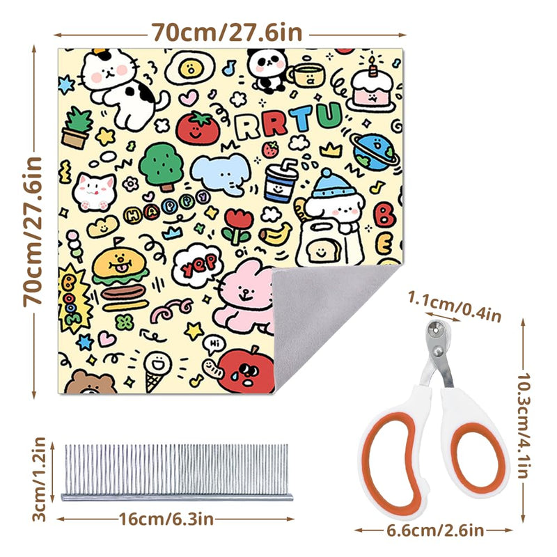 Cat Grooming Wrap with Pet Nail Clipper, Cat Wrap for Cutting Nails, Cat Restraint for Nail Clipping, Fabric Cat Burrito Wrap, Multifunctional Swaddle Wrap for Cat Grooming - BeesActive Australia