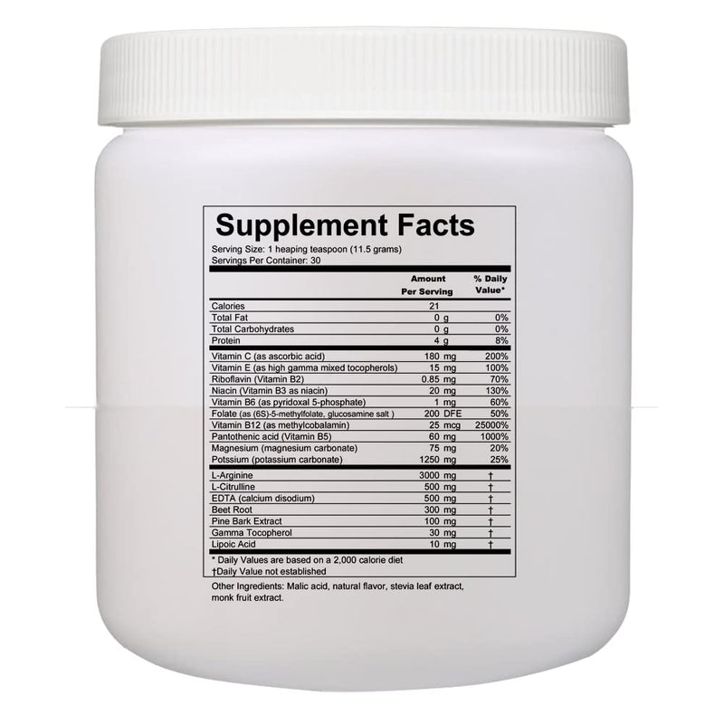 Protect Cardio +EDTA 30 servings 345 grams - Arginine, Citrulline, Potassium, Magnesium, Beet Root, Pine Bark, Gamma Tocopherol, & Vitamin Co-Factors - Great Tasting All-Natural Sugar-Free Formula.