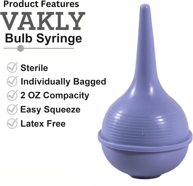 Vakly Sterile Rubber Ear Suction Ulcer Bulb [5 Pack] Ear and Nasal Sucker Ball for Washing Cleaning and Wax Removal – Easy Squeeze for Baby and Adults (Sterile 2oz) Sterile 2oz 5.0