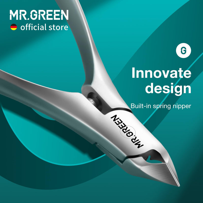 MR.GREEN Cuticle Nippers Innovate Cuticle Scissors Built-in Spring Clippers Trimmer Dead Skin Remover Manicure Beauty Tool (Cuticle Nipper+Manicure Pusher) Cuticle Nipper+manicure Pusher - BeesActive Australia