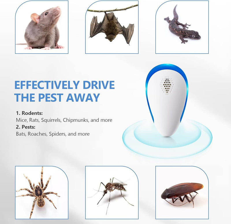 6 Packs Ultrasonic Pest Repeller, Electronic Pest Repellent Plug in Indoor Pest Control for Insect, Roach, Mice, Spider, Ant, Bug, Mosquito Repellent for House Garage Warehouse Office Hotel - BeesActive Australia