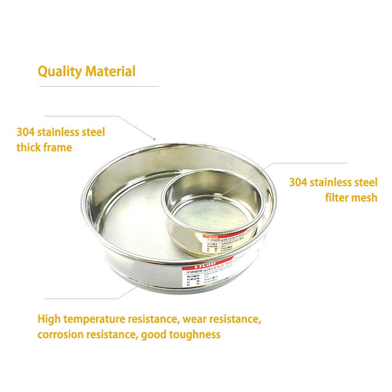 φ20×4.5cm 150 Mesh 304 Stainless Lab Sieves Economy Test Sieve 304 Stainless Steel Wire Cloth（0.1mm） 150 Mesh (0.1mm) - BeesActive Australia