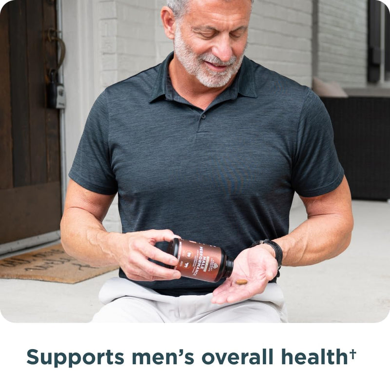 Ancient Nutrition Grass-Fed & Wild Male Performance Tablets, Once Daily | Liver, Prostate, Pancreas Supports Male Performance, Healthy Aging, 30 Count Once Daily Male Performance
