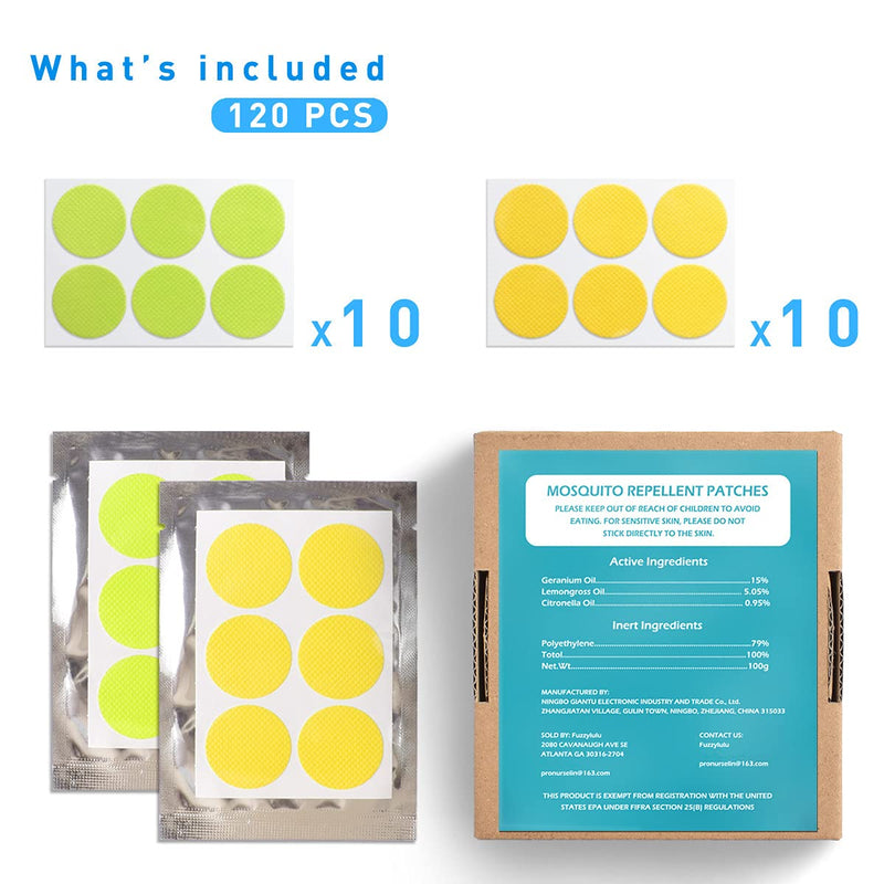 120 Pack Mosquito Patches Stickers for Kids Adult - Nature Citronella, Lemongrass and Eucalyptus, Up to 24 Hour of Protection - BeesActive Australia