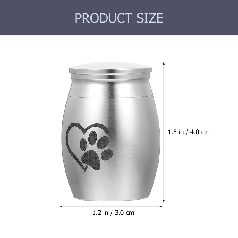 Zerodeko Small Cremation Pet Urn for Dogs Ashes Pet Urn for Dogs Ashes Small Mini Pet Paw Keepsake Urn Stainless Steel Memorial Keepsake for Dogs Cats Silver - BeesActive Australia