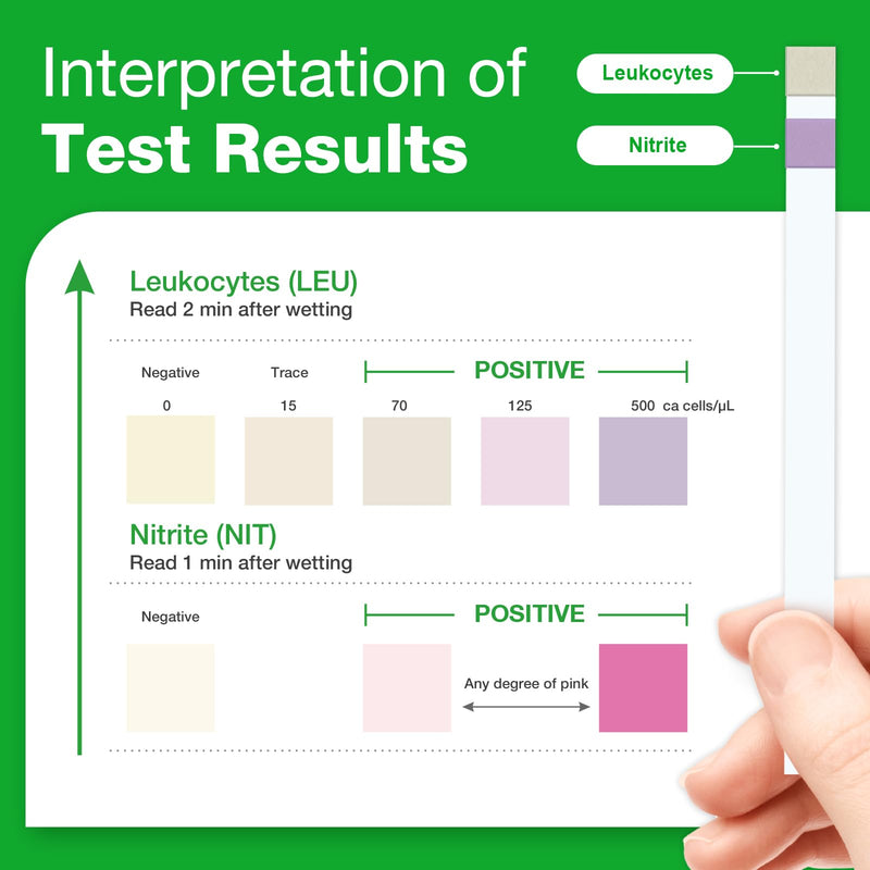 Easy@Home 25 Individual Pouch Urinary Tract Infection Test Strips, UTI Urine Testing Kit for Urinalysis and Detection of Leukocytes and Nitrites (UTIPOUCH-25P) 25 Count (Pack of 1) - BeesActive Australia
