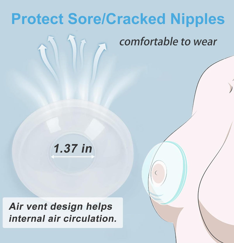 Milk Collector,2 Pack Reusable Breast Shells with Portable Box, Silicone Pad Milk Catcher for Sore Nipples During Milking or Breastfeeding, Collect Breastmilk Leaks for Nursing Moms (White) White - BeesActive Australia