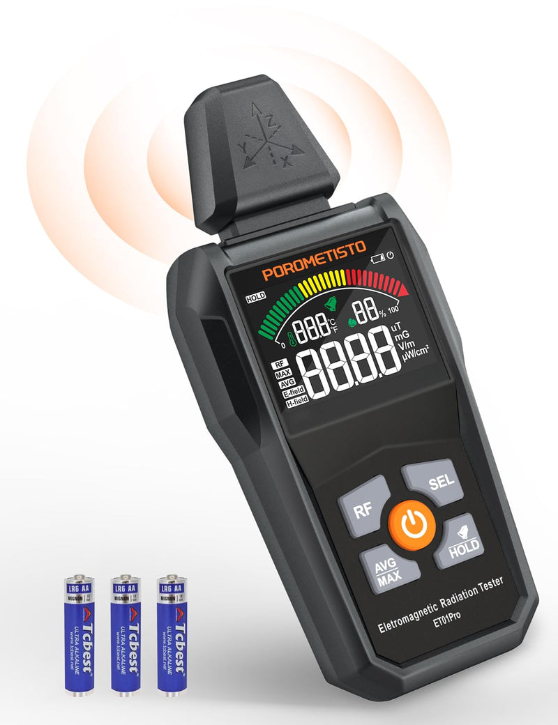 EMF Meter Radiation Detector, ET01Pro EMF Detector, 5-in-1 Electromagnetic Field & Radio Frequency Detector for Home Use & Office EMF Inspections,Ghost Hunting Equipment - BeesActive Australia