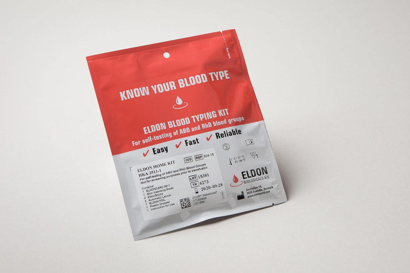 Eldoncard Blood Typing Kit, 2 Test Pack, Know Your Blood Type, Accurate Instant Home Testing, Determine A, O, B, Rhs-D Negative & Positive Groups