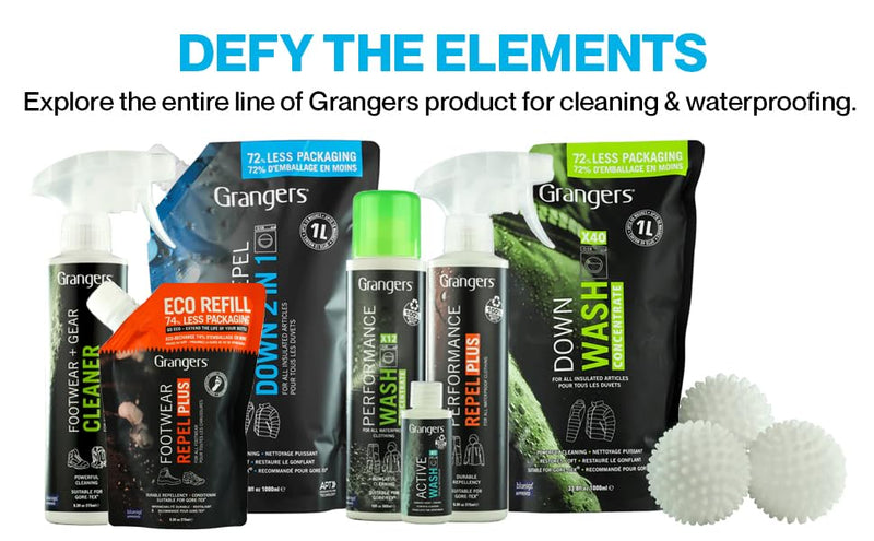 Grangers Down Care Kit with Wash + Repel for Down 2 In 1 (10 oz) and 3 Reusable Dry Balls To Restore Down Loft"
