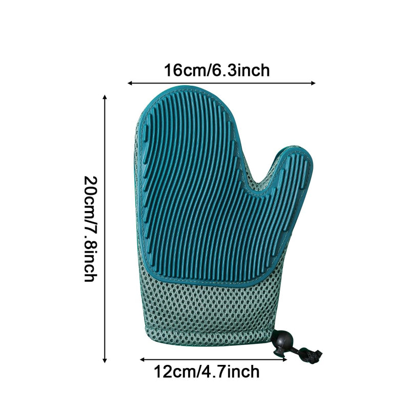 1 piece grooming glove for cats and dogs, gently removes hair and makes combing easier, ideal for grooming at home (dark green) grooming gloves (dark green) - BeesActive Australia