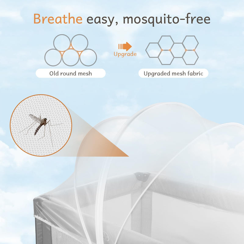Mosquito Net Cover for Pack N Play, Netting Cover with 2-Way Zipper, Keep Cats Out, for Baby Playpen, Portable Playard, White - BeesActive Australia