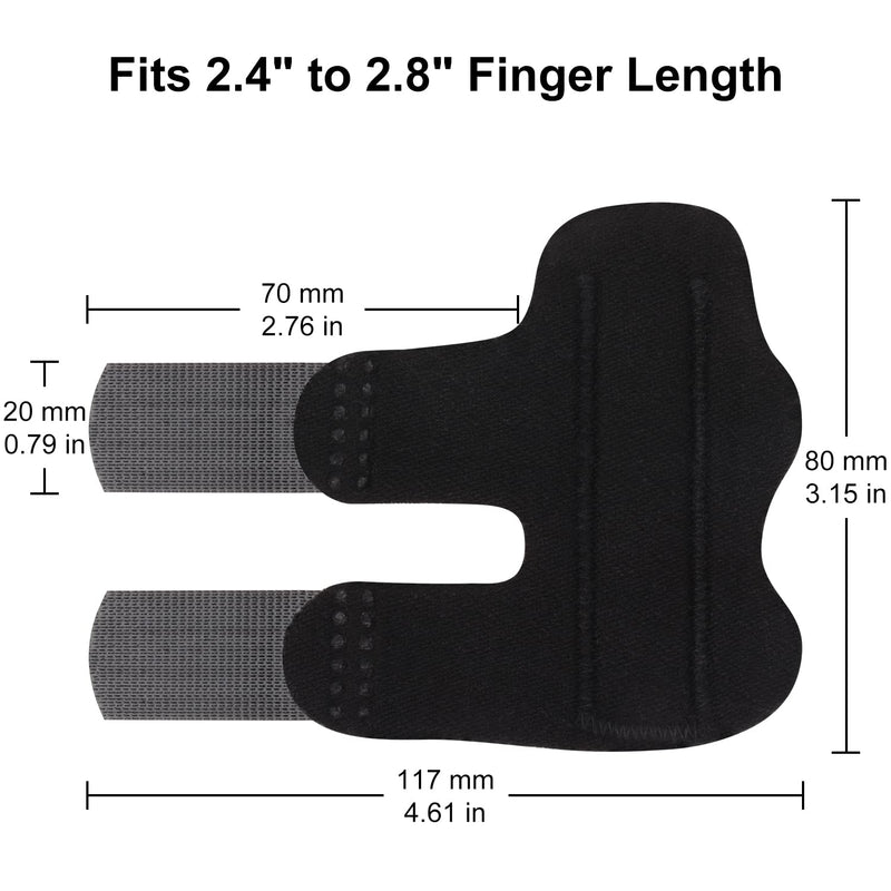 supregear Finger Splint Support, 2 Pack Adjustable Reusable Trigger Finger Splint Finger Brace with Removable Aluminum Bar for Index/Middle/Ring/Pinky Finger (Black) Black (2 Pack) - BeesActive Australia