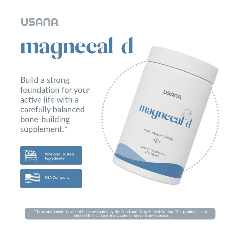 USANA - MagneCal D Calcium & Magnesium Formula - 112 Tablets | With Calcium, Magnesium and Vitamin D In A 1:1 Mineral Ratio To Support Bones, Teeth, Nails, Muscle Function and Nerves