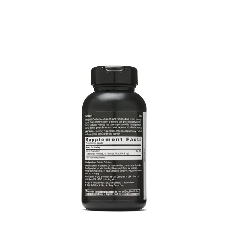 GNC Men's Yohimbe 451, 60 Capsules, Supports Sexual Health