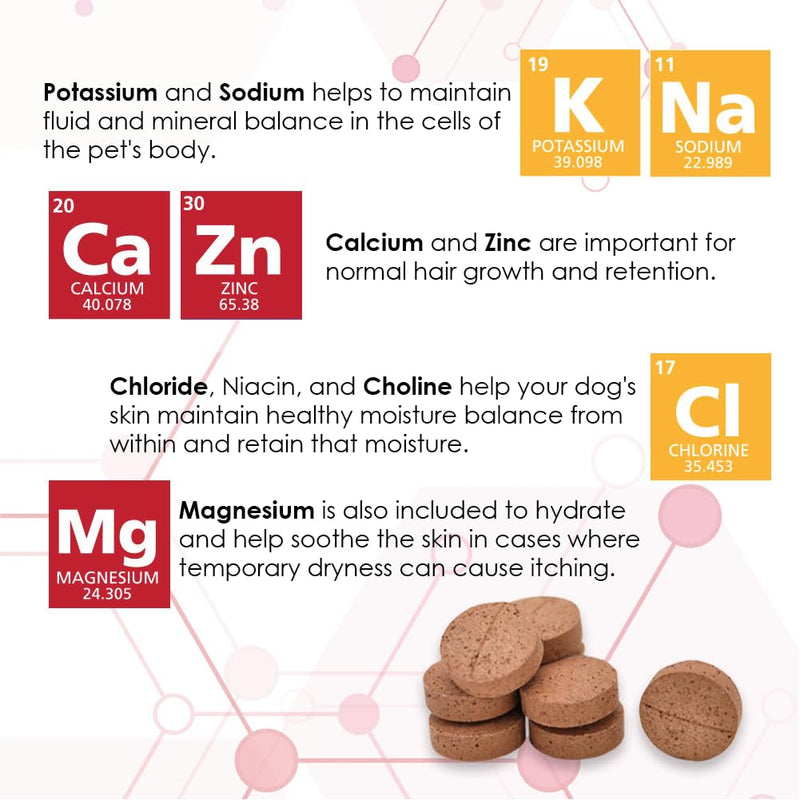 Derm Tabs Extra Strength for Dogs - Natural Oil, Vitamins, Minerals, and Antioxidants - Support Healthy Skin and Reduce Shedding -60 Chewable Tablets