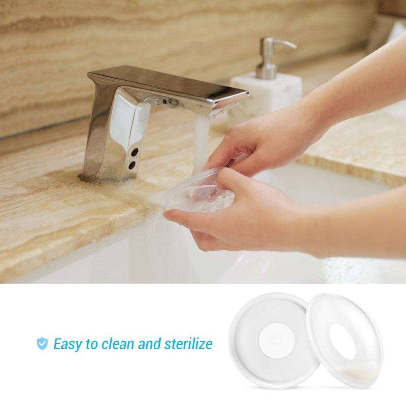Breast Shells, 4 Pack Nursing Cups, Milk Saver, Protect Sore Nipples for Breastfeeding, Collect Breastmilk Leaks for Nursing Moms, Soft and Flexible Silicone Material, Reusable 4 Count (Pack of 1) - BeesActive Australia