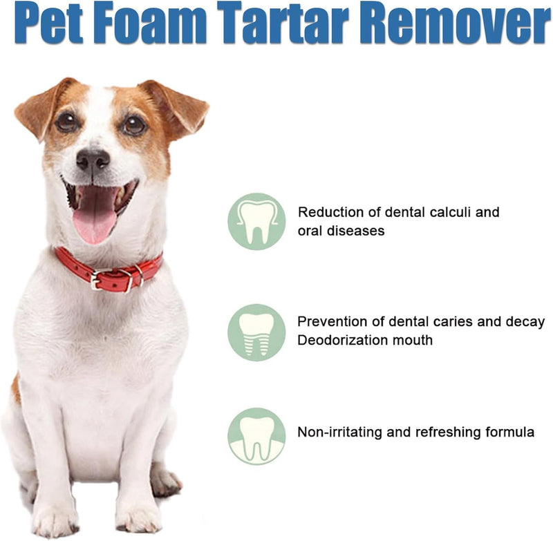 Pet Oral Tartar Remover Spray, Pets Oral Tartars Removers Foaming Tartars, Dog Teeth Cleaning Foam for Dogs & Cats, Pet Dental Foaming Care Sprays（1PC）