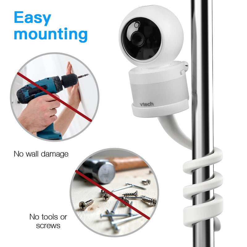 Baby Monitor Mount for VTech VM5463/RM5764HD /RM5864HD/ RM7764HD/BM3800/BM4700/ BM5600/ BM5700 Baby Monitor Versatile Twist Mount Without Tools or Wall Damage Flexible Twist Mount - BeesActive Australia