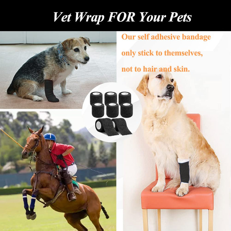 Self Adhesive Bandage Wrap,2 Inch Blue Breathable Elastic Cohesive Bandages, Vet Wrap Sports Tape Bulk for First Aid Supplies, Wrist Sprains Protection Blue Self Adhesive Bandage Wrap - BeesActive Australia