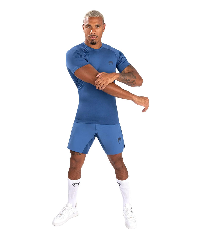 Venum Contender Men’s Short Sleeve Rashguard Small Blue - BeesActive Australia