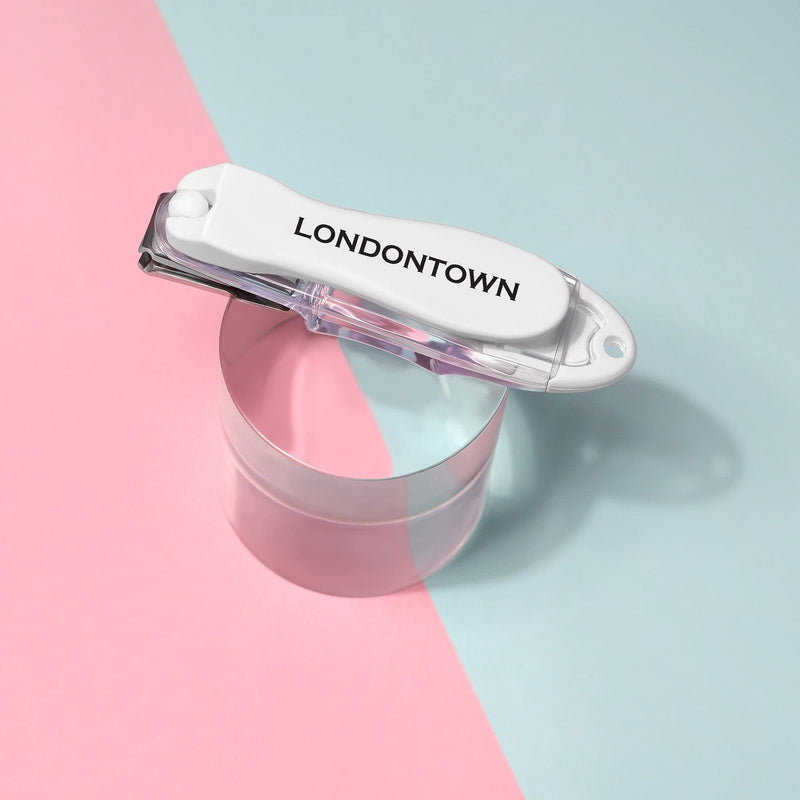 LONDONTOWN Flex Cut Nail Clippers with Removable Nail File, 360° Degree Rotating Swivel Head for Fingernails Toenails, Sharp Stainless Steel Precision Curved Cutters