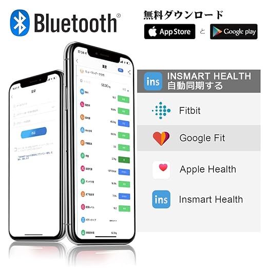 INSMART Body Fat Meter, Body Composition Meter, 13 Items Measurable, Weight Scale, Smart Phone Linked Health Meter, Popular, Weight Scale, Bluetooth Compatible, 260H (Japanese APP & Instruction -  Australia