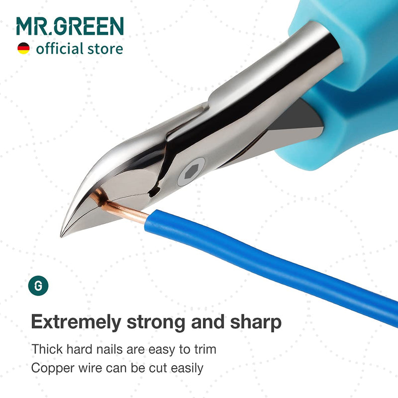 MR.GREEN Nail Clippers Toenail Cutters Anti-Splash Professional Ingrown Thick Hard Nail Scissors Pedicure Tools Manicure Sets (Blue Handle) Blue - BeesActive Australia
