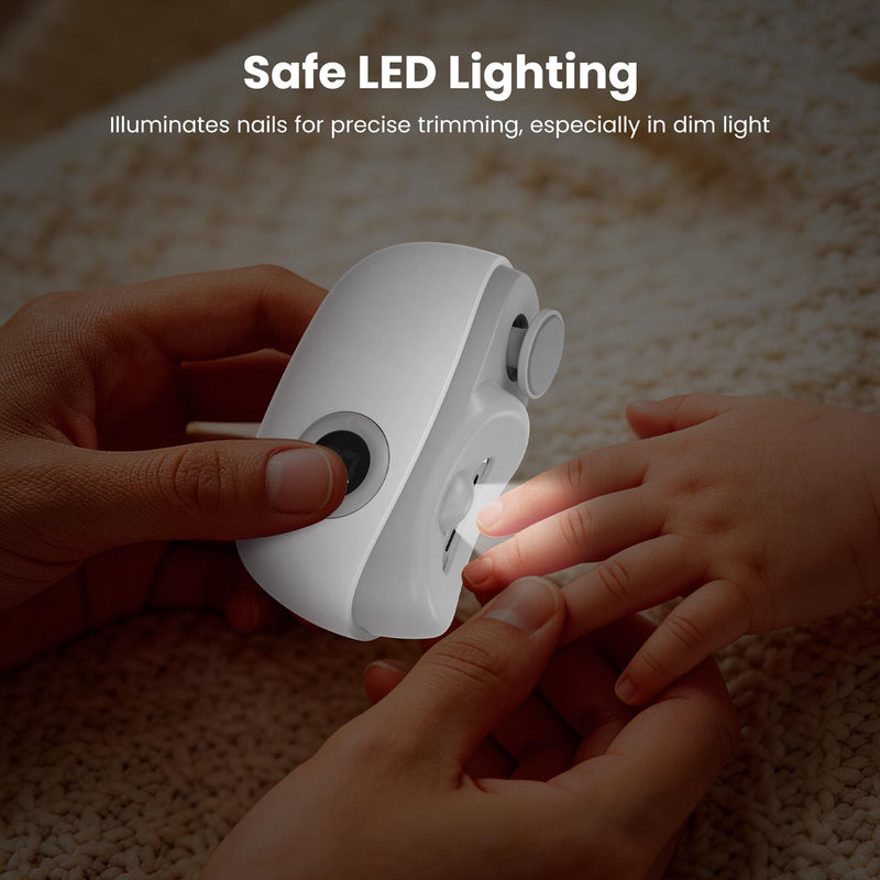 Electric Nail Clipper with LED Light, Safe 4 in 1 Baby Nail Clippers with LED Screen, 3 Speed, USB-C, Debris Collection, Multi-Function Electric Nail Trimmer for Seniors, Adults, Arthritis, Kids