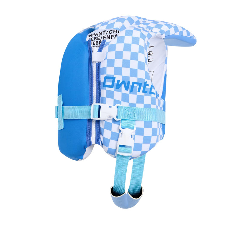 Owntop Toddler Swim Vest Kids Float Jacket Swimming Aid for Children 20-30-40-50 lbs with Adjustable Safety Straps Age 1-6 Years Blue Plaid Medium - BeesActive Australia
