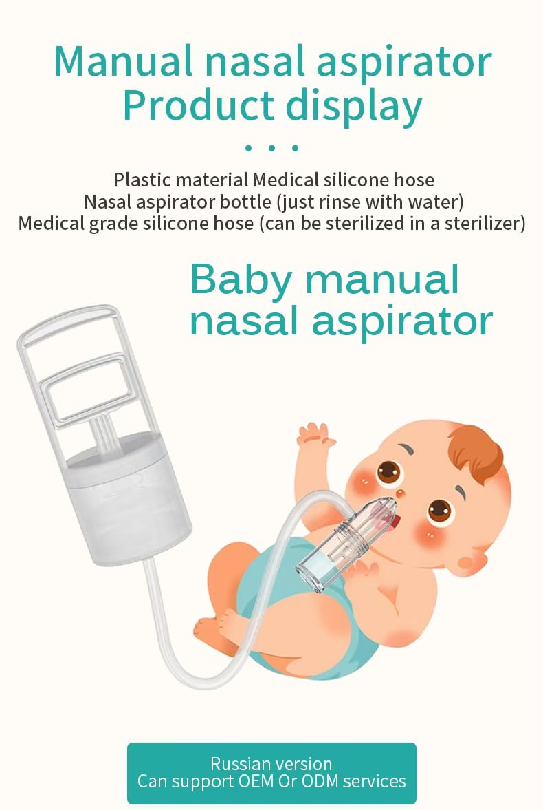 Nasal Aspirator for Baby, Portable Hand Puller Nose Sucker, Quiet Suction Easy to Operate | Reusable | Soft Silicone Nose Cleaner for Fast and Effective Relief of Nasal Congestion in Infant Plastic - BeesActive Australia