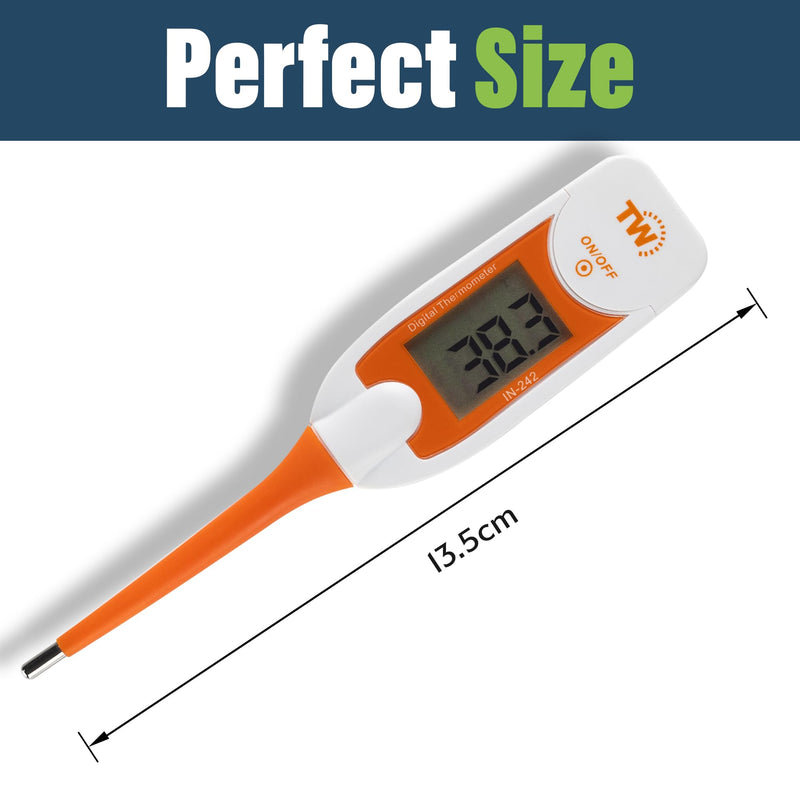 Premium Pet Thermometer for Dogs and Cats Animal Owners of Dog Puppy Cat Horse Equine Flexible Digital Rectal Temperature Dog Thermometer Probe with Vets Veterinary Hobdays Chart - BeesActive Australia