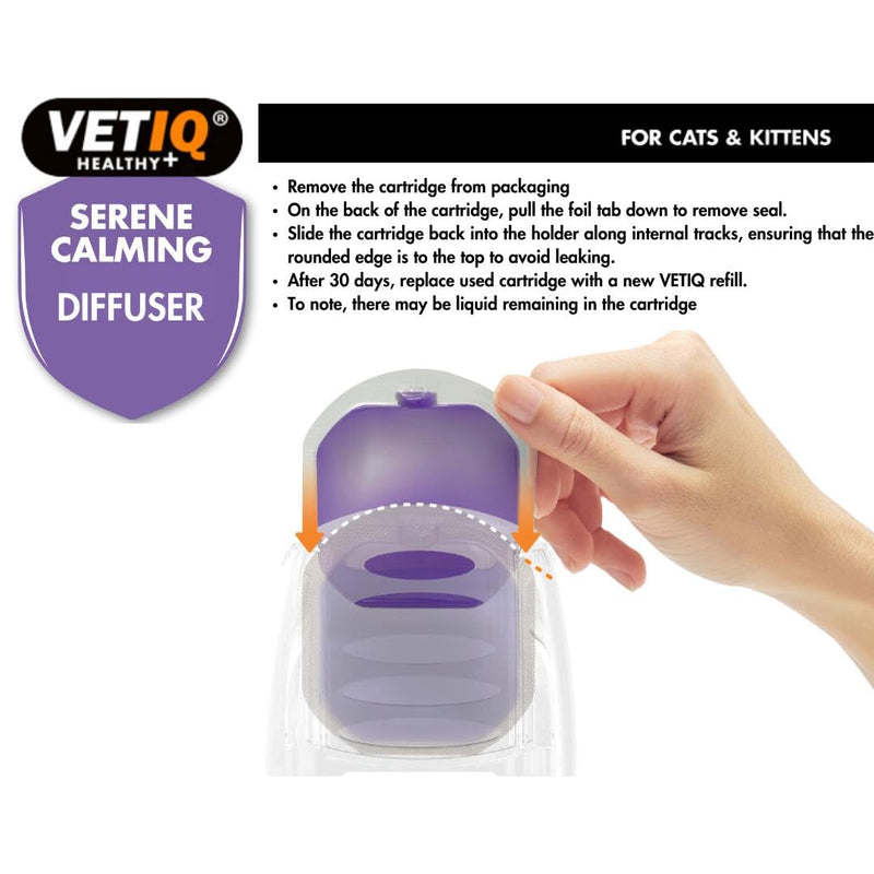 VETIQ Serene Calming Refill For Use With Portable Diffuser For Cats & Kittens, Help Calm, Relax, and Ease Separation Anxiety, Anxiousness or Hyperactivity, 6 ml Refill (Pack of 1) Diffuser Refill Only