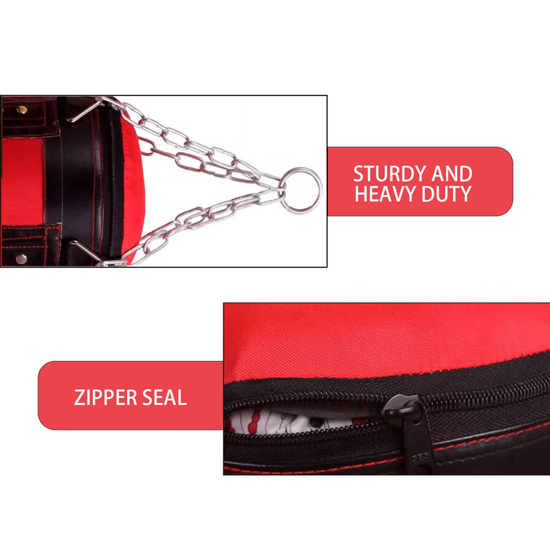 Adult Boxing Punching Bag Set, Unfilled Heavy Training Kick Bag for Muay Thai Hook Kick Sandbag Fight Karate RED 60CM