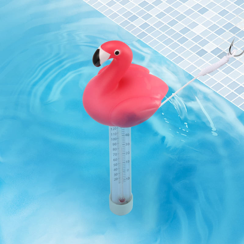 2 Packs Floating Pool Thermometer, Flamingo & Turtle Design Large Size Easy Accurate Readings for Water Temperature, Shatter Resistant with String for Outdoor & Indoor Swimming Pools & Spas - BeesActive Australia