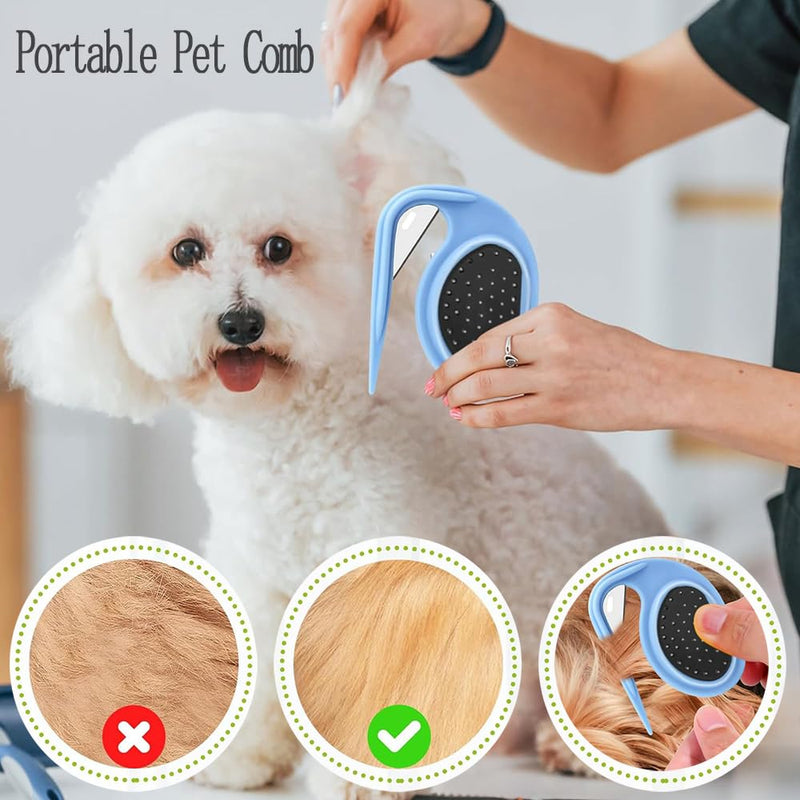Pack of 2 detangling knife cat, pet knotting comb, knot comb for pets, knot comb hair removal tool, portable detangling comb, for removing matted hair (blue + green) - BeesActive Australia