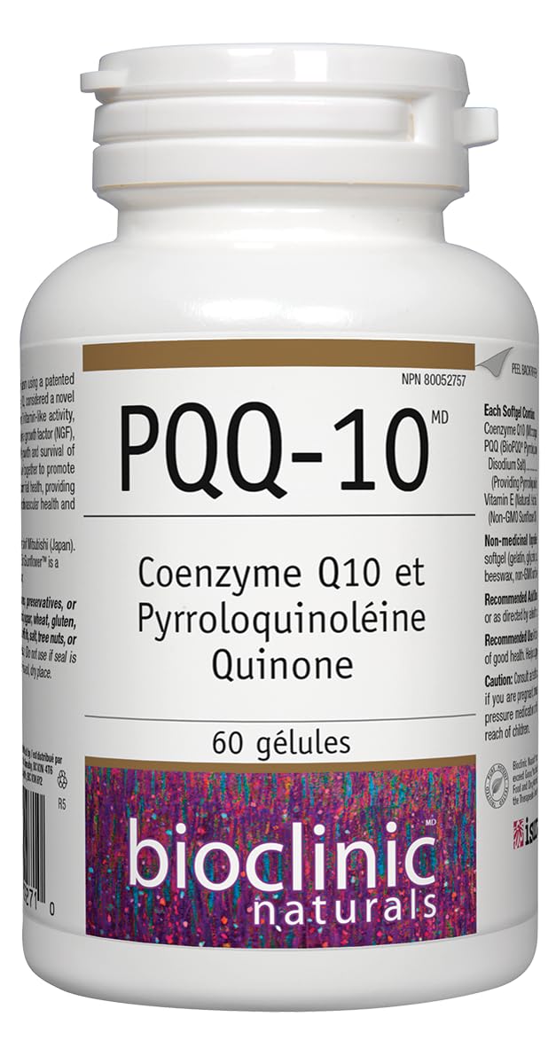 Bioclinic Naturals -  CerebroVital PQQ-10 60 softgels | 200mg CoEnzyme Q10 & 20mg PQQ providing 17mg Pyrroloquinoline Quinone, 5mg Vitamin E, Supports Cardiovascular Health