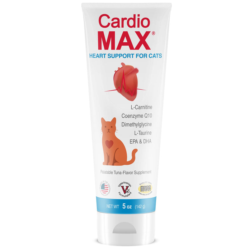 Heart Support Gel for Cats – L-Taurine, L-Carnitine, CoQ10 & Omega-3 (EPA & DHA) – Cardiovascular & Heart Muscle Support – Veterinarian Formulated Cat Cardiac Supplement – Tuna Flavor – 5 oz