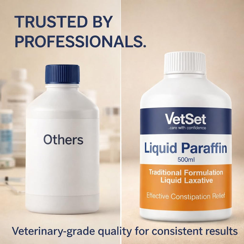 Liquid Paraffin for Dogs and Horses | Dog Laxative for Constipation Relief | Veterinary Faecal Softener and Digestive Aid for Dogs, Cats, Horses, Livestock and Pets | 500ml (Pack of 1) 500ml (Pack of 1)