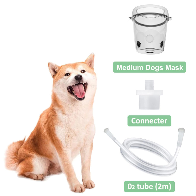 Dog Oxygen Mask, Inhaler Mask for Medium Dogs, Pet Oxygen Mask and Tube, Suitable for Medium Dogs (Equipment Not Included) （M） M