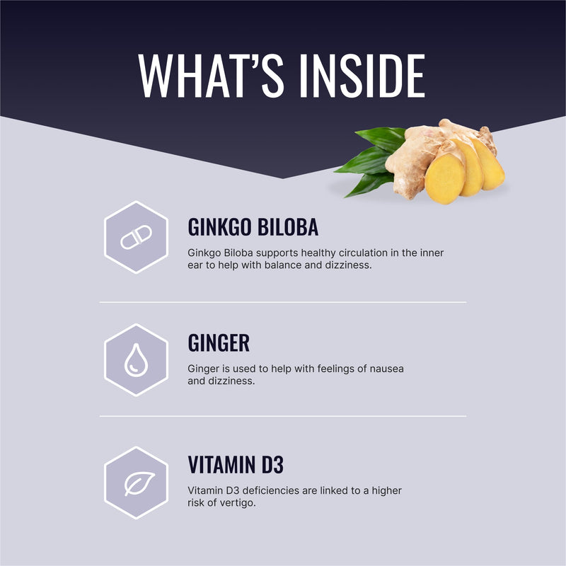 Approved Science VertiSyl - Ginkgo Biloba, Ginger, Vitamin D3, BioPerine - 60 Capsules - 1 Month Supply 60 Count (Pack of 1)