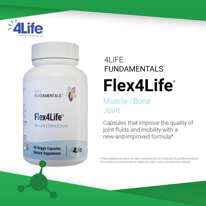 4Life Flex4Life Mobility Support with Turmeric Boswellia, 90 Capsules | Terminalia chebula, Hyaluronic acid, Flexibility, Muscle, Bone Support, Joint Support, Range of motion, Fluid balance