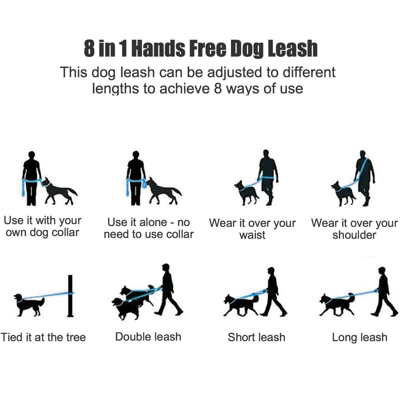 Mile High Life Hands Free Dog Leash, Crossbody Waist Leash with Genuine Leather Connection, Multifunctional Adjustable Slip Lead for Dog Walking Running (Camel, 8FT) Camel 8FT Hands Free