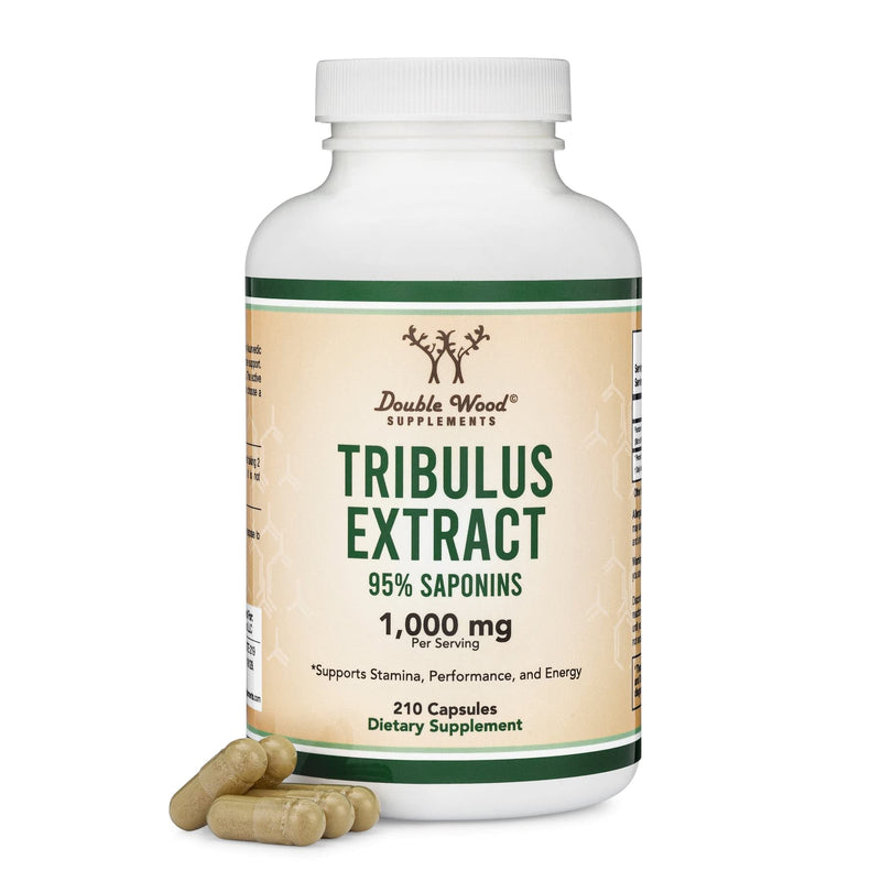 Tribulus Terrestris for Men (Purest 95% Saponin Content) 210 Capsules, 1,000mg Concentrated Fruit Extract (Third Party Tested, Vegan Safe, Non-GMO) for Stamina and Energy by Double Wood - BeesActive Australia