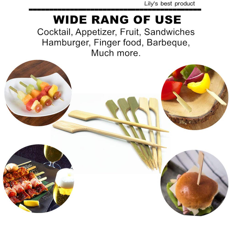 HOPELF 10 inch Bamboo Paddle Picks Skewers for Shish Kabob，Fruit Kabobs，BBQ，Kitchen，Grilling，Barbeque Snacks.Wood pick More Size Choices 3.5''/ 4.7''/ 7''/ 10'' (Pack of 100) - BeesActive Australia