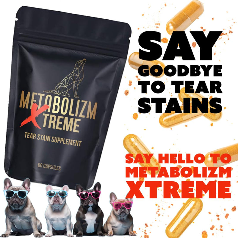 Metabolizm Xtreme Tear Stain Remover for Dogs – 60 Vegetarian Capsules | Reduces Tear Stains & Eye Watering | Promotes Bright Clear Eyes and a Healthy Shiny Coat