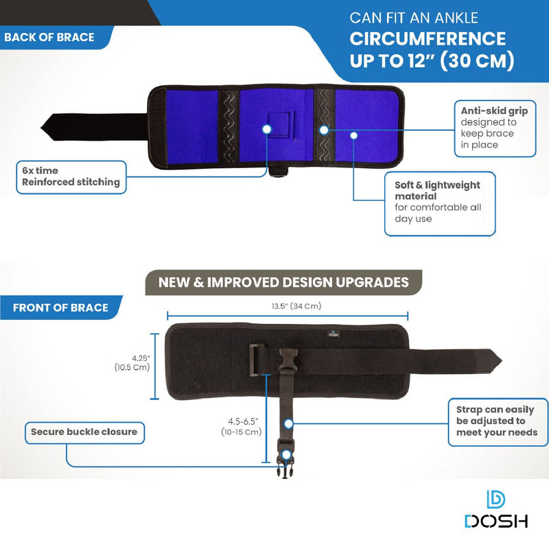 Dosh AFO Foot Drop Brace - Drop Foot Brace for Walking - AFO - Unisex (Black) Black - BeesActive Australia