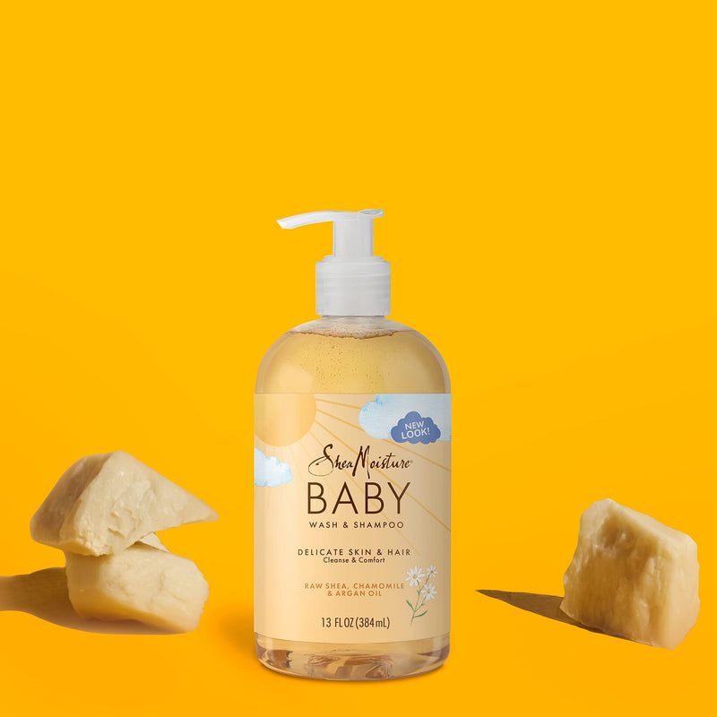 SheaMoisture Baby Wash & Shampoo for All Skin Types Raw Shea, Chamomile & Argan Oil Baby Wash and Shampoo with Frankincense & Myrrh to Help Cleanse 13 oz, Gold, Packaging may vary 13 Fl Oz (Pack of 1) - BeesActive Australia