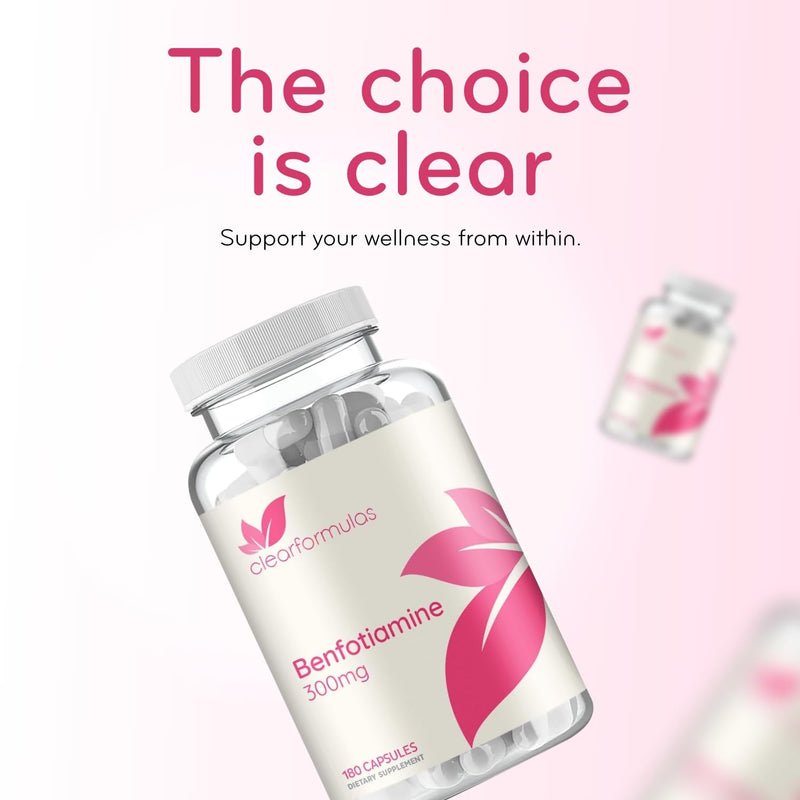 High Absorption Vitamin B1 Benfotiamine 300mg - Benfotiamine Supplement for Glycation Heart and Nerve Support - Vegan Non-GMO & Gluten Free Fat Soluble Thiamine B1 Supplement (180 Servings)